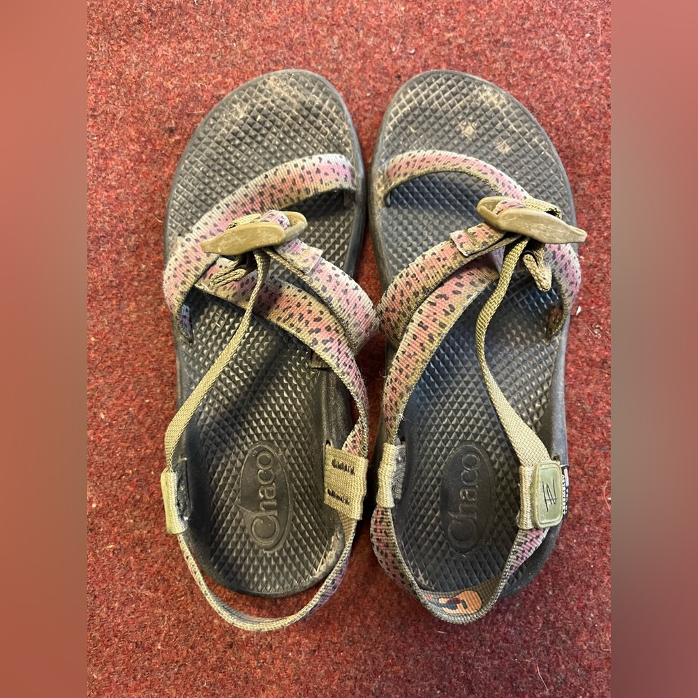 Trout print chacos